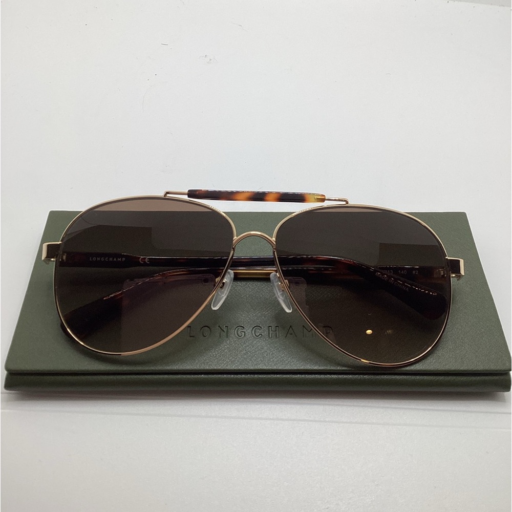 Longchampe aviator sunglasses, brown lenses, with case